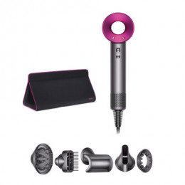 Фен Dyson Supersonic HD07  (Vinca blue Rosé) с 5 насадками, дорожным чехлом и расческами  + Переходник на российскую вилку