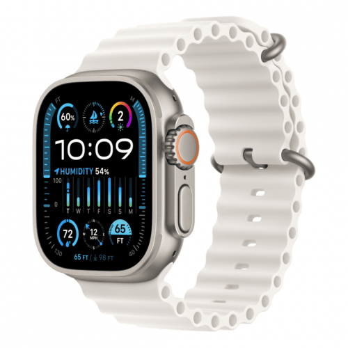 Apple Watch Ultra 2 Titanium Case with White Ocean Band